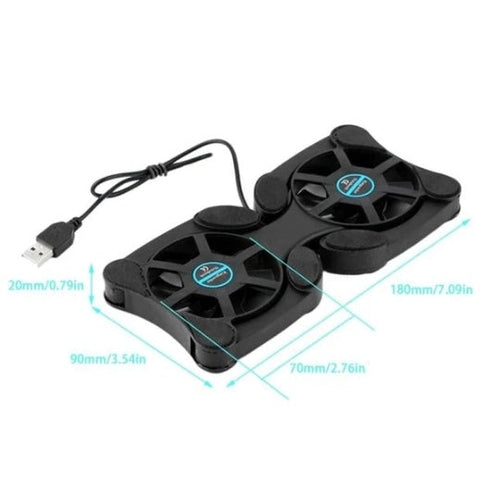 Dual USB Cooling Fan Pad Foldable Slim Fans Cooler Stand For Laptop PC