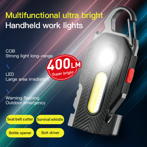 Multifunctional Charging Emergency Light Convenient Keychain Work Ligh
