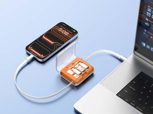 Techancy Caixa Multifuncional TV3740 Cabo USB-C Retratil 80CM 60W
