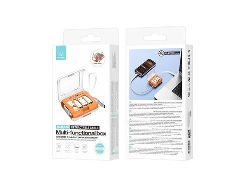 Techancy Caixa Multifuncional TV3740 Cabo USB-C Retratil 80CM 60W