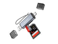 Techancy Leitor de Cartoes KJ8812 USB-A + USB-C 2 em 1 para Cartoes TF